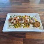 Shrimp and Scallop Platter rotated - Serrato's Steakhouse | Fine Dining Restaurant for Seafood in Brentwood, TN